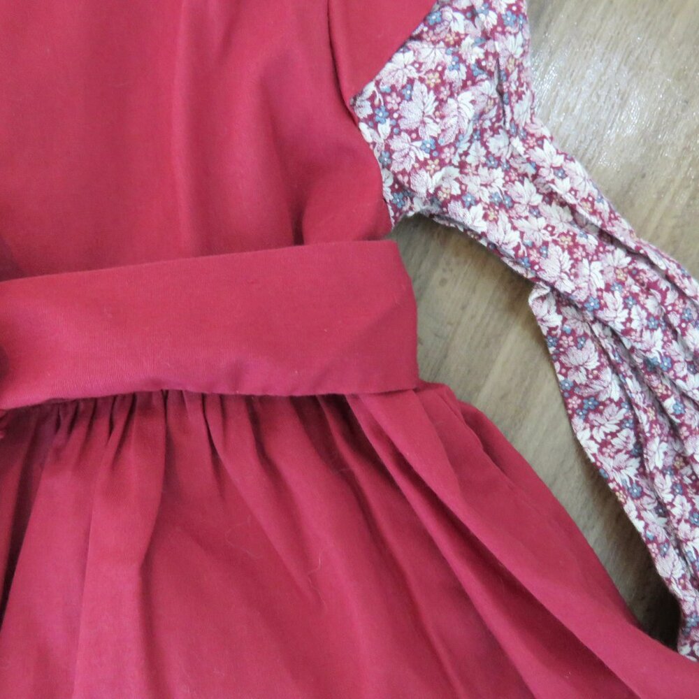 VINTAGE POLLY FLINDERS Smocked Floral Cottagecore Prairie Girl's Dress Church - Picture 12 of 13